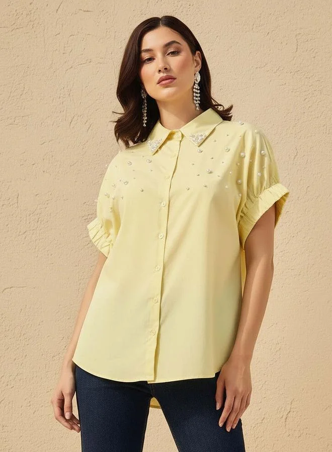 تواكستريمز 2Xtremz Cotton Shirt with Pearl Embellishment